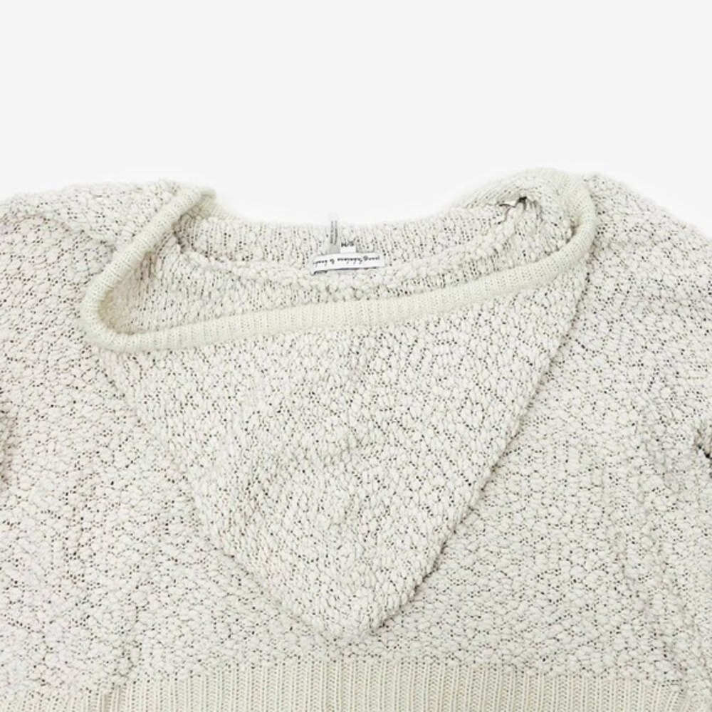 Young Fabulous & Broke Popcorn Knit Hoodie Sweater Size S Cream Clean Girl Comfy - Picture 12 of 14